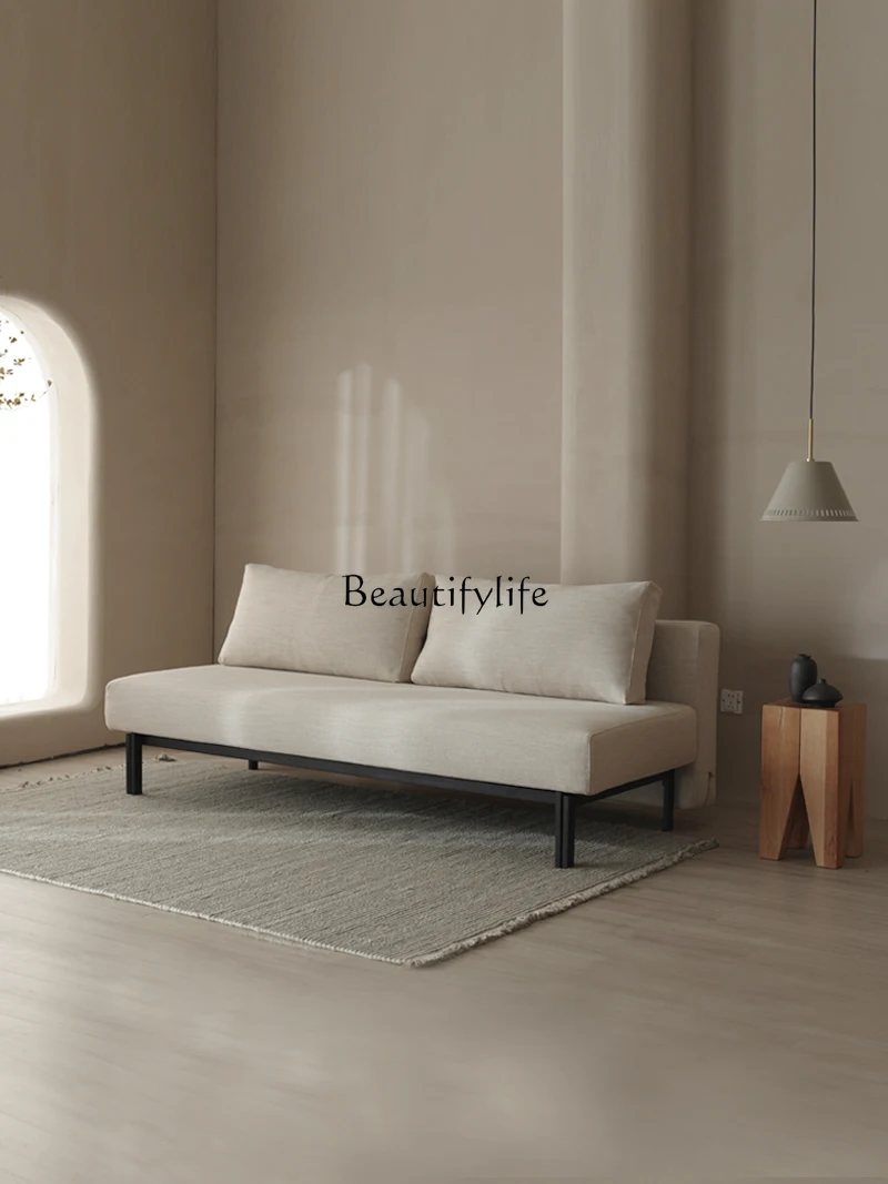 

Sofa Bed Small Apartment Living Room Foldable Dual-Purpose Tofu Block Spring Steel Framed Sofa