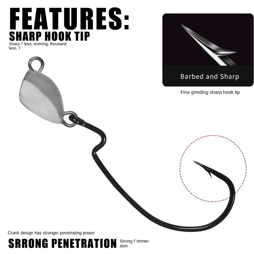 

Turn Ring Sequins Lead Weight Head hook Carbon Steel Soft Lure Barbed Hooks Sharp 3.5g 5g 7g 10g Fishing Hook Fishing Tackle