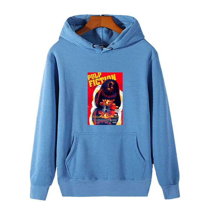 

Movie Mia Wallace Pulp Fiction Graphic Hooded Sweatshirts Winter Thick Sweater Hoodie Essentials Fleece Hoodie