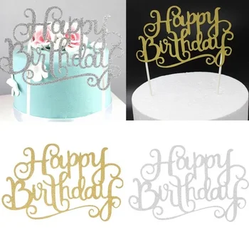 1pc Happy Birthday Candle Party Cake Decoration Supplies Decoration Gold and Silver Set Party Party Supplies 2