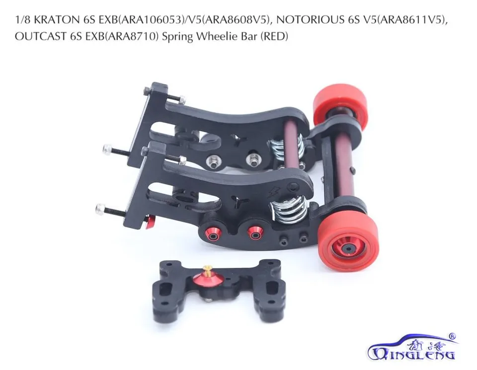 RC Wheelie Bar For 1/8 ARRMA KRATON, OUTCAST 6S - Spring-Loaded Nylon Accessory - View #6
