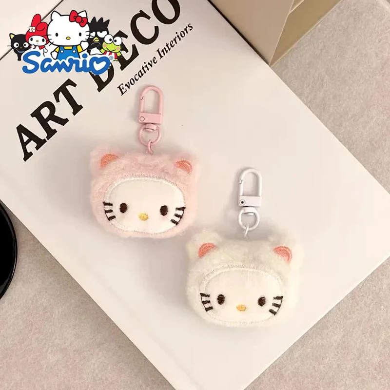 

Sanrio Cartoon Hello Kitty Kawaii Embroidered Doll Keychain Cute Girl Backpack KTM Plush Pendant Decoration Kids Toy Gift
