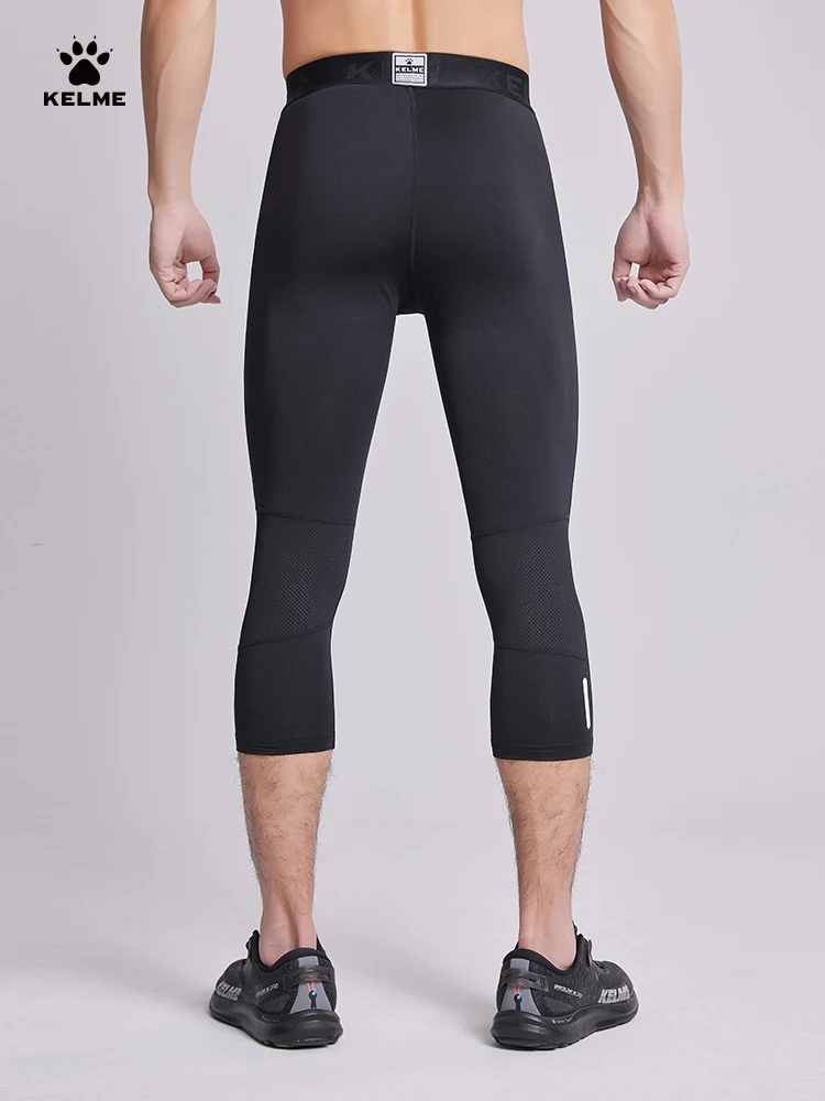 Kelme Sports Running Fitness Pants Men's Quick Dry Breathable High Elastic Basketball Thin Tights Summer Outdoor Football Capris
