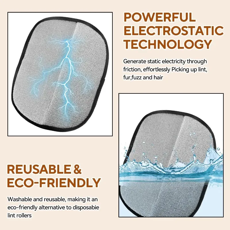 2-in-1 Pet Hair Removal Glove-Reusable Static Electricity Grooming Mittens for Dogs Cats,Double-Sided Fur Remover for Furniture