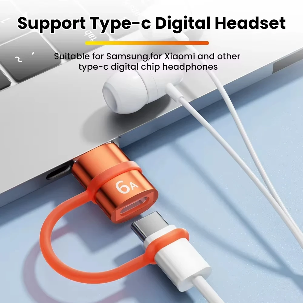 NNBILI USB3.0 어댑터 USB 남성용-타입 C 여성용 OTG 6A 고속 충전 타입 C-아이폰 여성용 데이터 전송 끈형 액세서리 포함