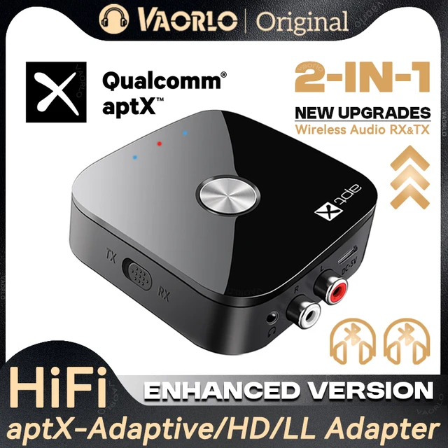 2 in 1 aptX Bluetooth Audio Transmitter Receiver 3.5MM AUX RCA Hifi Stereo Music aptX-Adaptive/HD/LL Multipoint Wireless Adapter