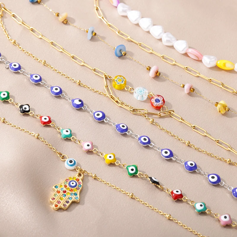 Mezcle 20 Piezas De Dijes De Metal Contra El Mal De Ojo, Conector De Diamantes De Imitación Contra El Mal De Ojo, Colgante De Oro - Plata Contra El Mal De Ojo