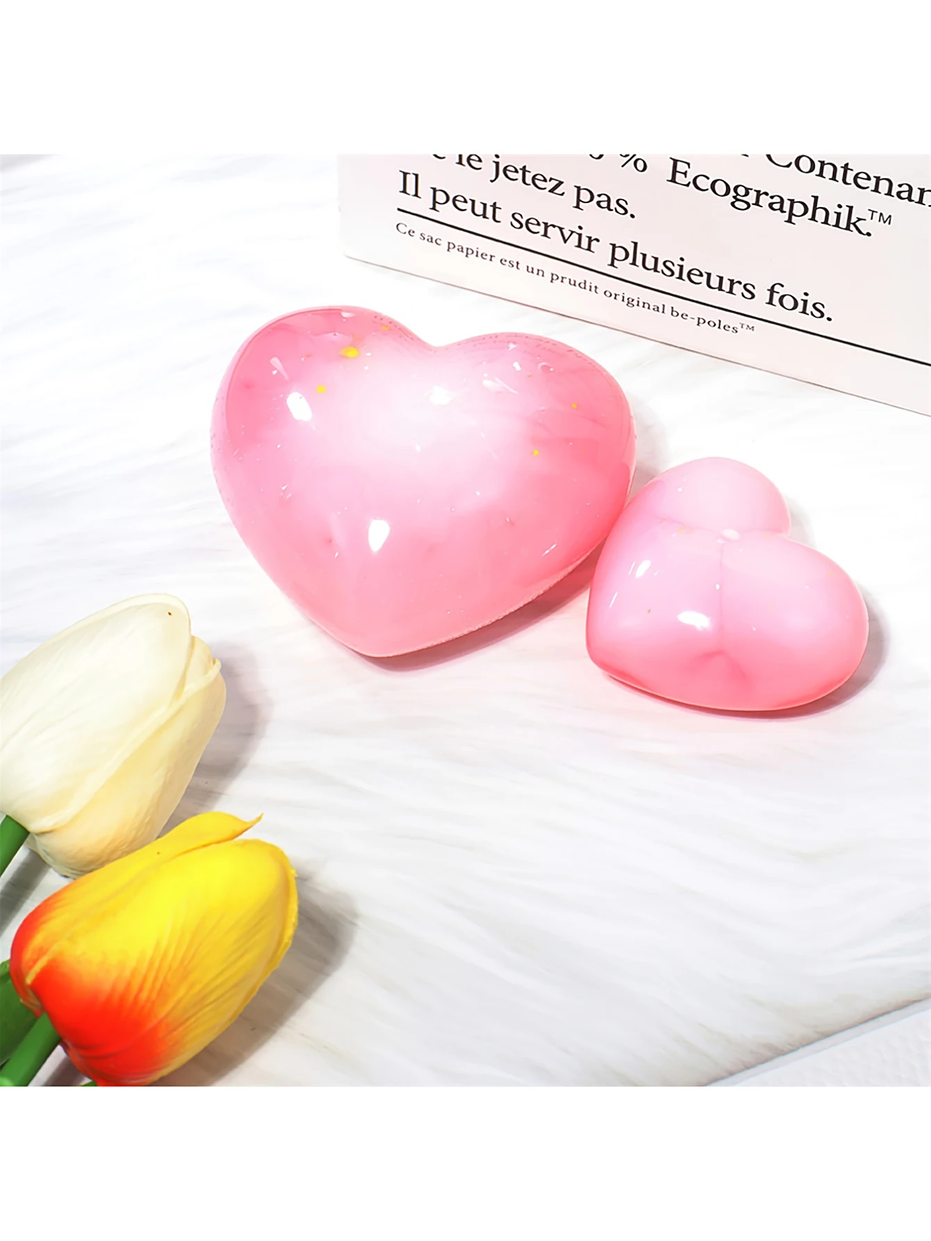 1/2PCS 3D size love mirror silicone mold, handmade diy crystal drop glue heart-shaped aromatherapy plaster handmade soap mold