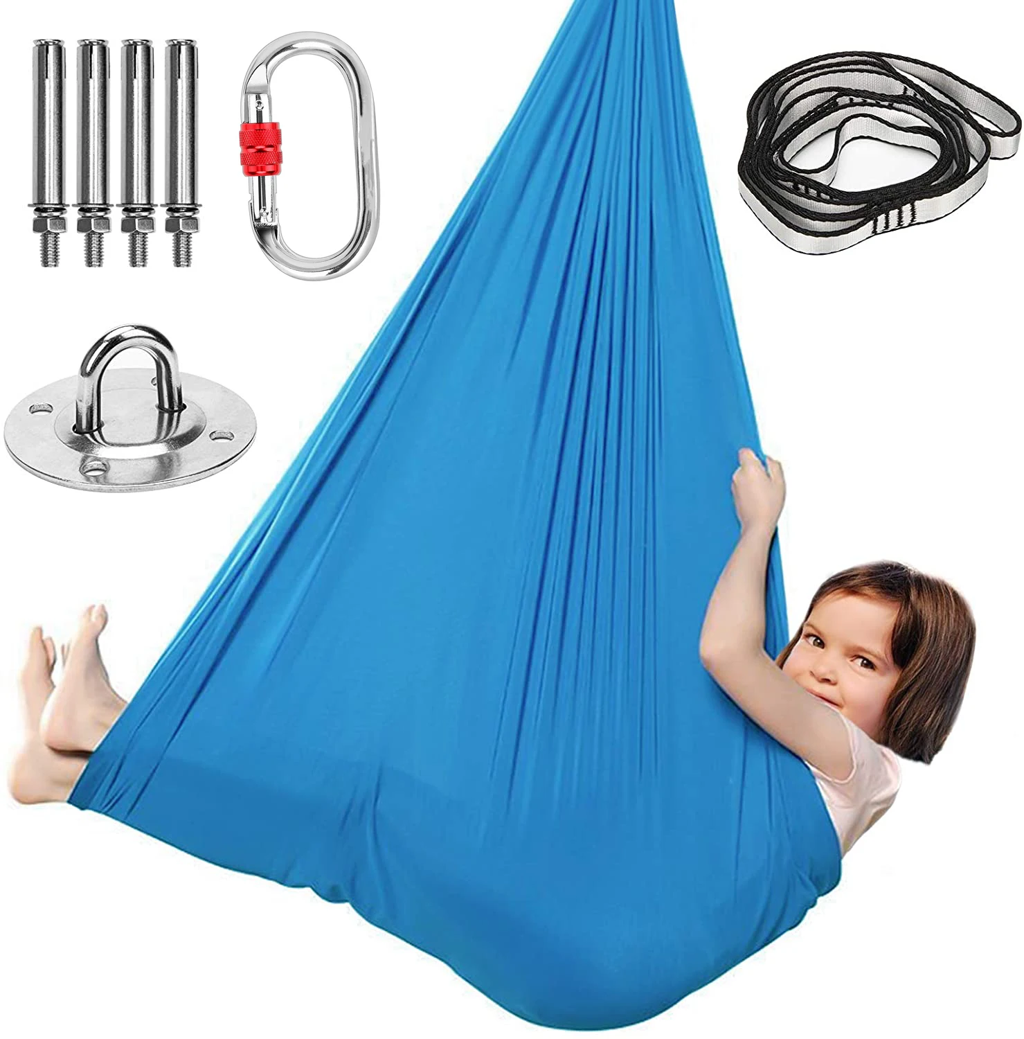 

Children Aerial Yoga Hammock Indoor Therapy Swing for Kids Sensory Swing for Special Needs, Autism, ADHD, Asperger's Syndrome