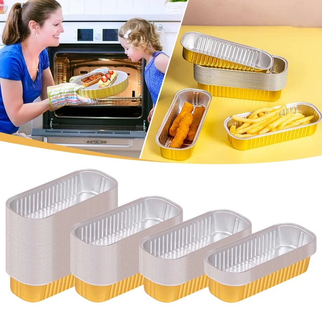 Disposable Aluminum Foil Tin Box Aluminum With Lid Deep Baking Dish Metal  Cookie Sheets for Baking Nonstick Small Meatloaf Pan - AliExpress