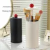 Seasonal Storage Automatic Makeup Brush Holder With Lid Makeup Brush Set Organizer Automatic Lifting Makeup Closet with 3
