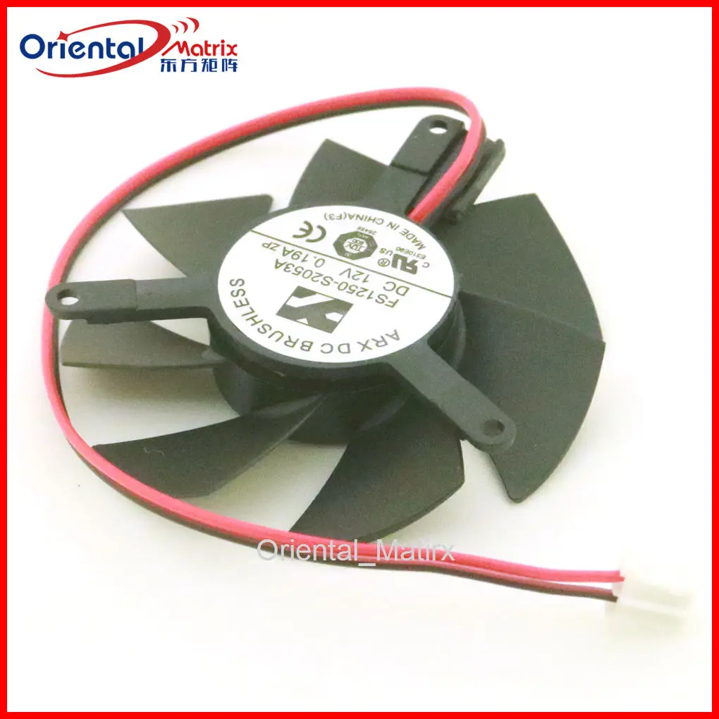 

FS1250-S2053A 47mm DC12V 0.19A 2Pin For LEADTEK GeForce GT1030 1010 WinFast Graphics Card Cooling Fan