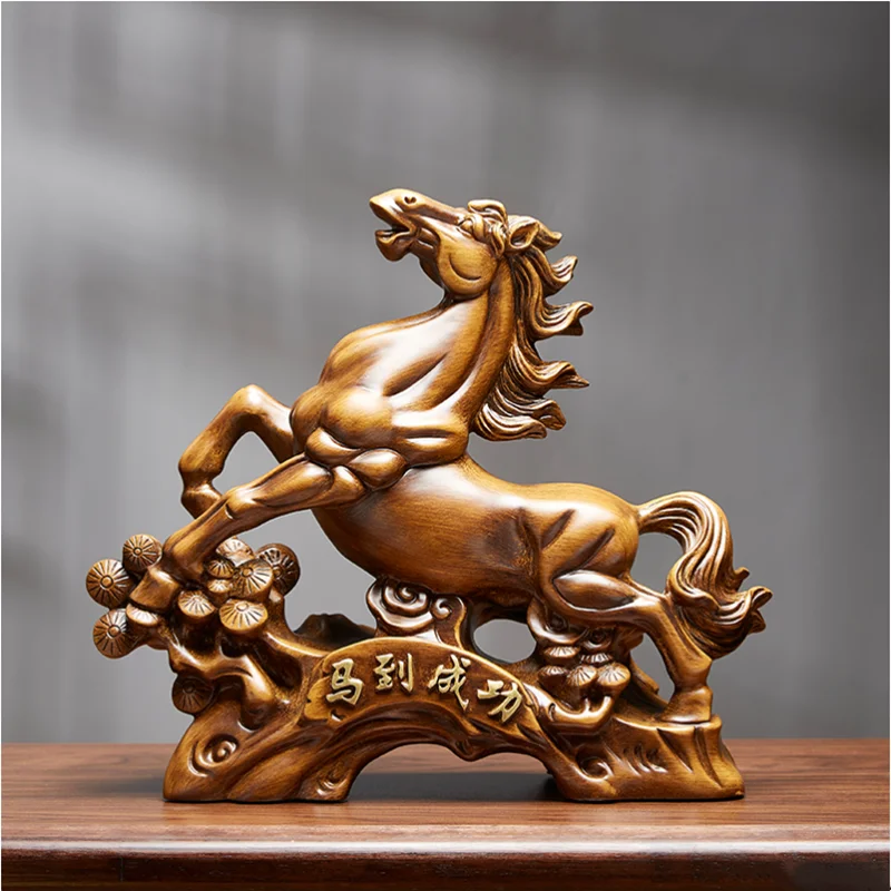 

Китайская Статуэтка-лошадь для успеха, Статуэтка из смолы, украшение для дома, модель в виде животного для гостиной, скульптура, офисный стол, предметы интерьера, подарок