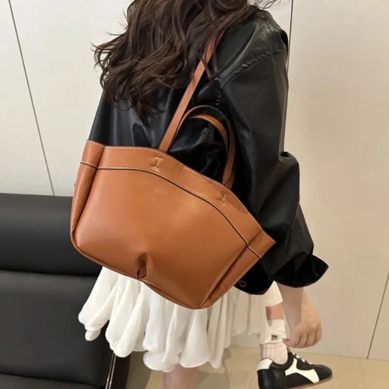 Women Tote Bag Underarm Bag Large Capacity PU Leather Shoulder Bags Vintage Crossbody Bag Brand Designer Briefcase with Purse