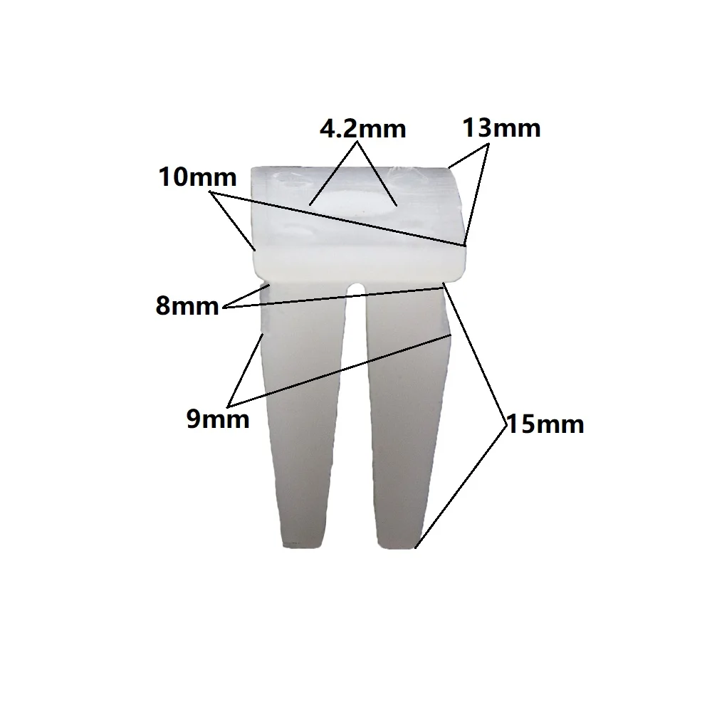 20Pcs 자동차 고정 나사 사각형 머리 너트 나사 고정 그로멧 클립 흰색 플라스틱 패스너