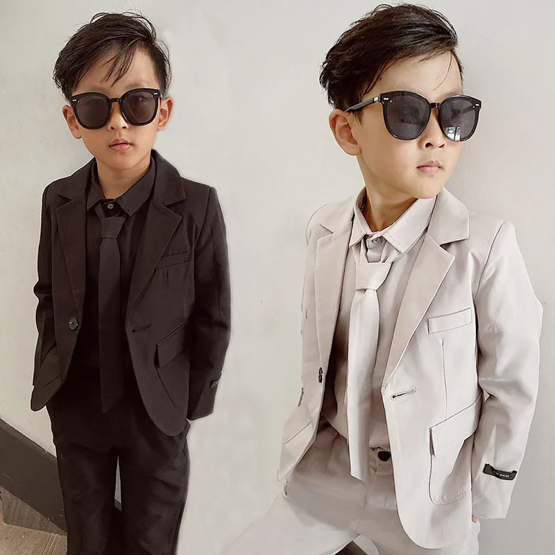 Children Suit Set Spring Autumn Boys Casual Long-sleeved Blazer Pants Clothing Sets Kids Party Costume