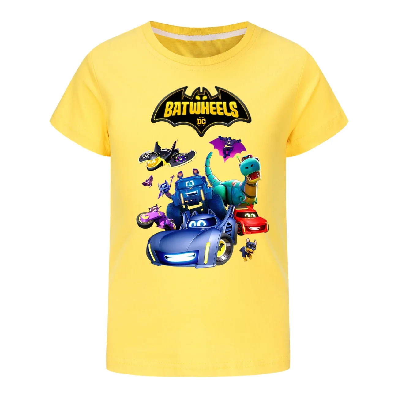 Funny Batwheels Short Sleeve Kids Clothing T-Shirts Summer Children Tops Cartoon Casual Tees Cotton Boys Girls Clothes3057 3