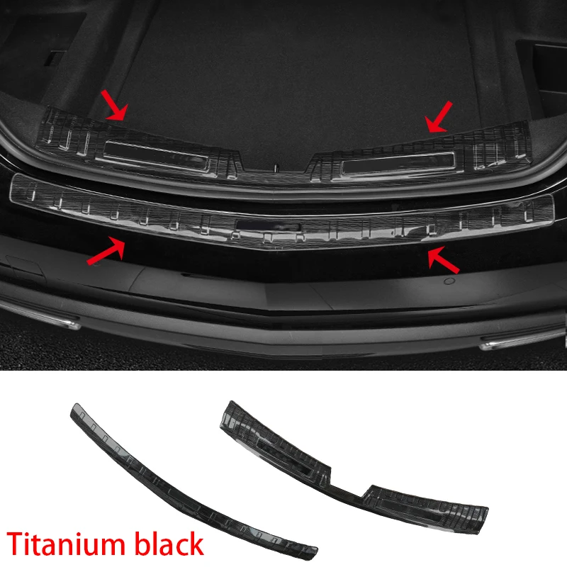 

Car modified For Cadillac CT5 2020 2021 2022-23 Stainless steel silver Black Rear Trunk Inside Bumper Protector cover sill guard