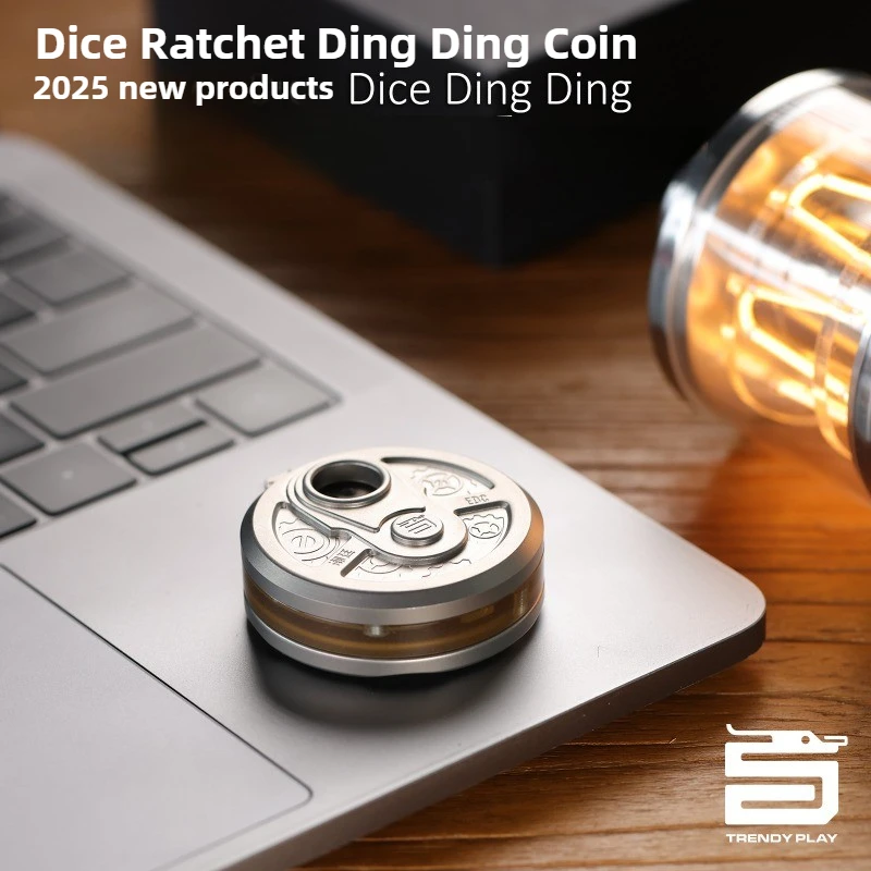 COOTIN EDC 주사위 딩 딩 래칫 코인 금속 기계식 자기 룰렛 감압 장난감