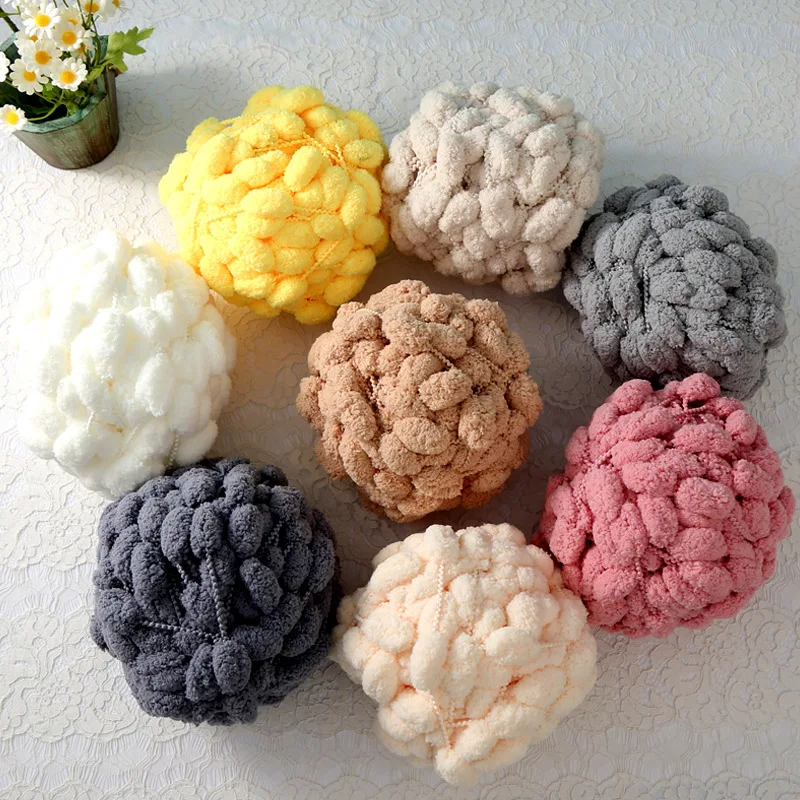 100G Colorato Filato A Sfera Spessa Arcobaleno Pom Pom Filato Di Lana Fili Coperta Per Maglieria Spessa Lana Grande Morbida Linea Di Cuscini Intreccia