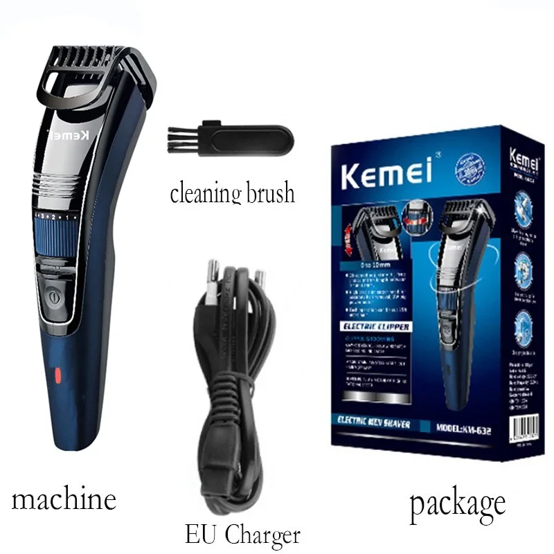 Kemei 0.5-10mm 남성용 조정 가능한 수염 헤어 트리머 충전식 콧수염 수염 헤어 클리퍼 페이스 헤어 커팅 머신