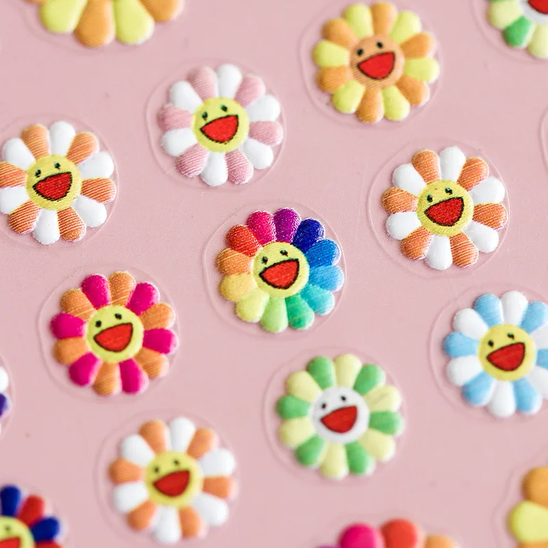 2021 New Craft 3D Nail Art Sticker Elegant Sun Flower Ultra-thin Decoration Cute Smiley | Красота и здоровье
