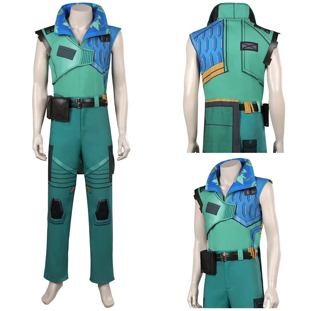 

VALORANT Harbor Cosplay Costume Men Top Pants Belt Outfits Halloween Carnival Party Suit