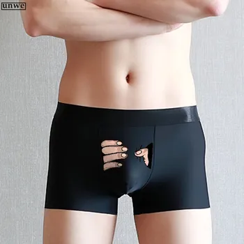 Funny Cartoon Underwear Men Ice Silk Boxer Shorts Sexy Cute Spoof Trunk Plus Size Male Panties for Lovers Gift 1