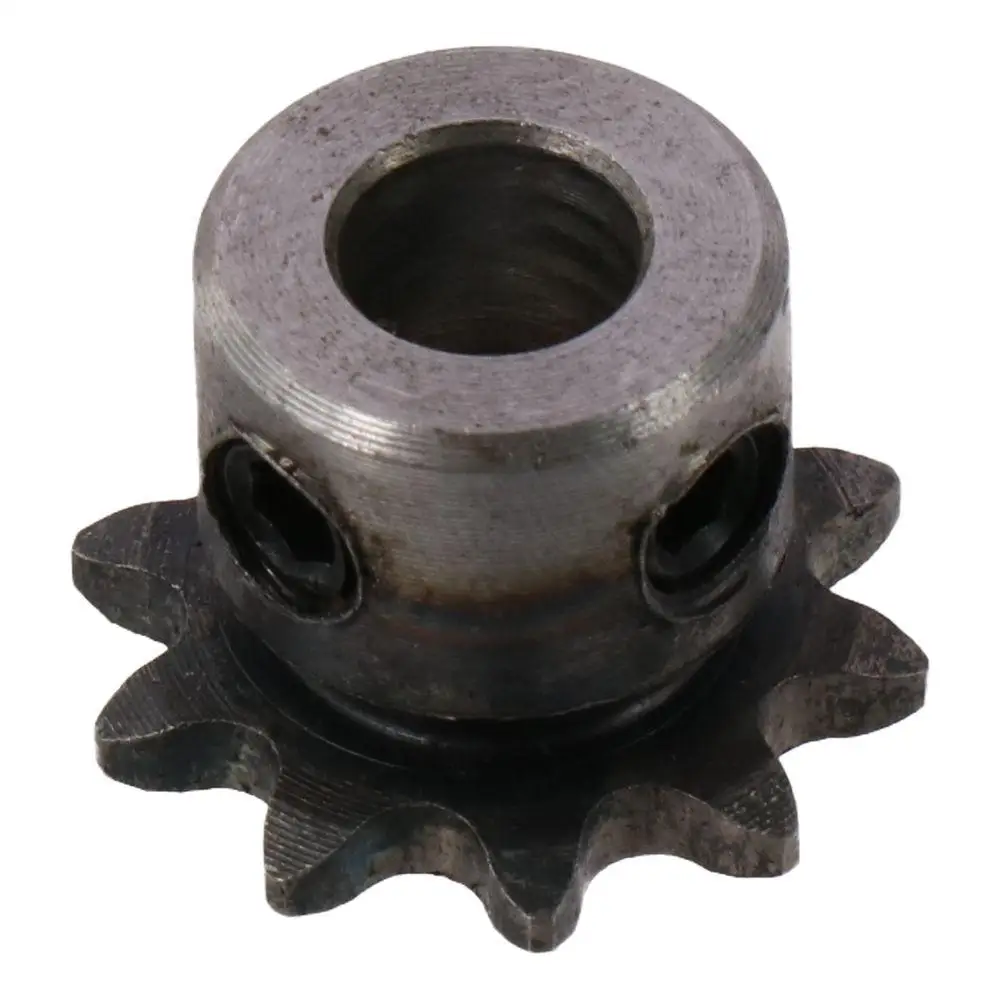 1Pc Single Strand 1/4" Pitch 10 Tooth Gear 25 Chain Black Oxide Industrial Drive Sprocket C45 Carbon Steel 8mm Bore for ISO 04C