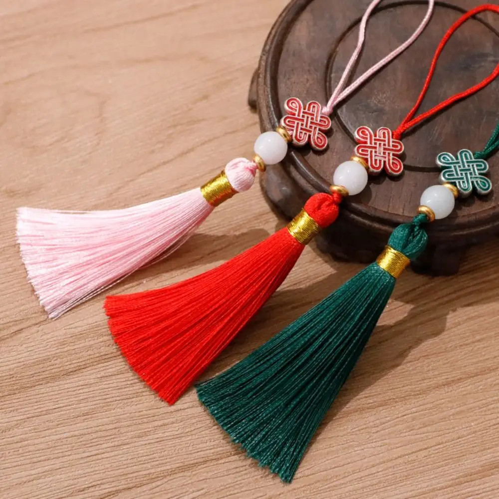 Colorful Chinese Knot Tassel Pendant Chinese style Hanging Decoration Bookmark Hanger Craft Tassel Phone Case Pendant
