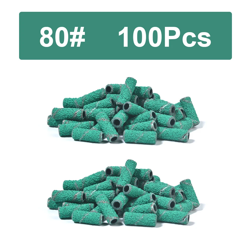 100PCS 3MM Nail Drill Sanding Bands For Nail Drill File Remover UV Gel Polish Dead Skin Grinding Head Manicure Pedicure Tools