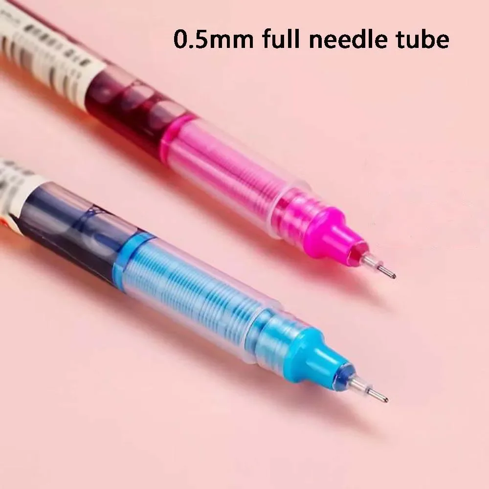 Colored Pens 12-24PCS Quick-drying Straight Liquid Full Needle
