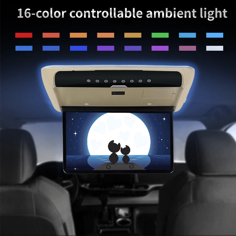 Moniteur De Voiture Avec Écran Lcd Hd De 19 Pouces, Tv De Plafond, Mp5,  Affichage Multimédia Sur Le Toit, Lecteurs Vidéo, Usb, Hdmi, Ir, Fm, 1080p  - Lecteurs Vidéos Pour Voiture - AliExpress