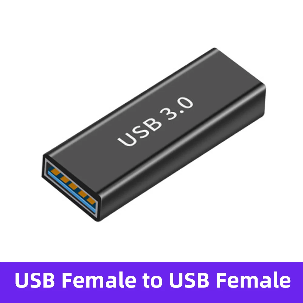 Right Angle USB 3.0 High-Speed Extension Adapter – Upward Elbow Connector, Male to Female Plug Converter