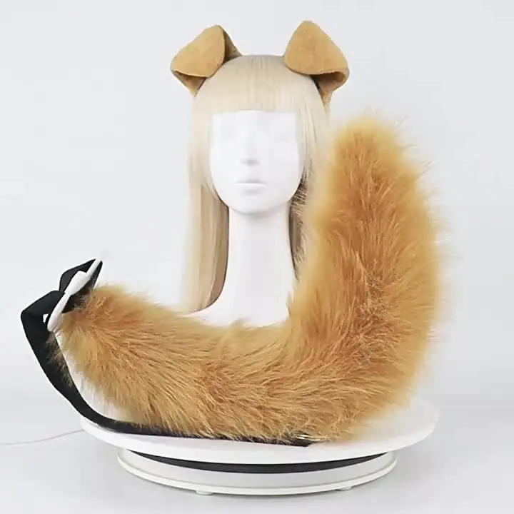 TQUXNGA Dieren Cosplay Kostuums Faux Fur Kat Vossen Wolf Harige Staart en Oren Hoofdband voor Halloween Party Kostuum Accessoires
