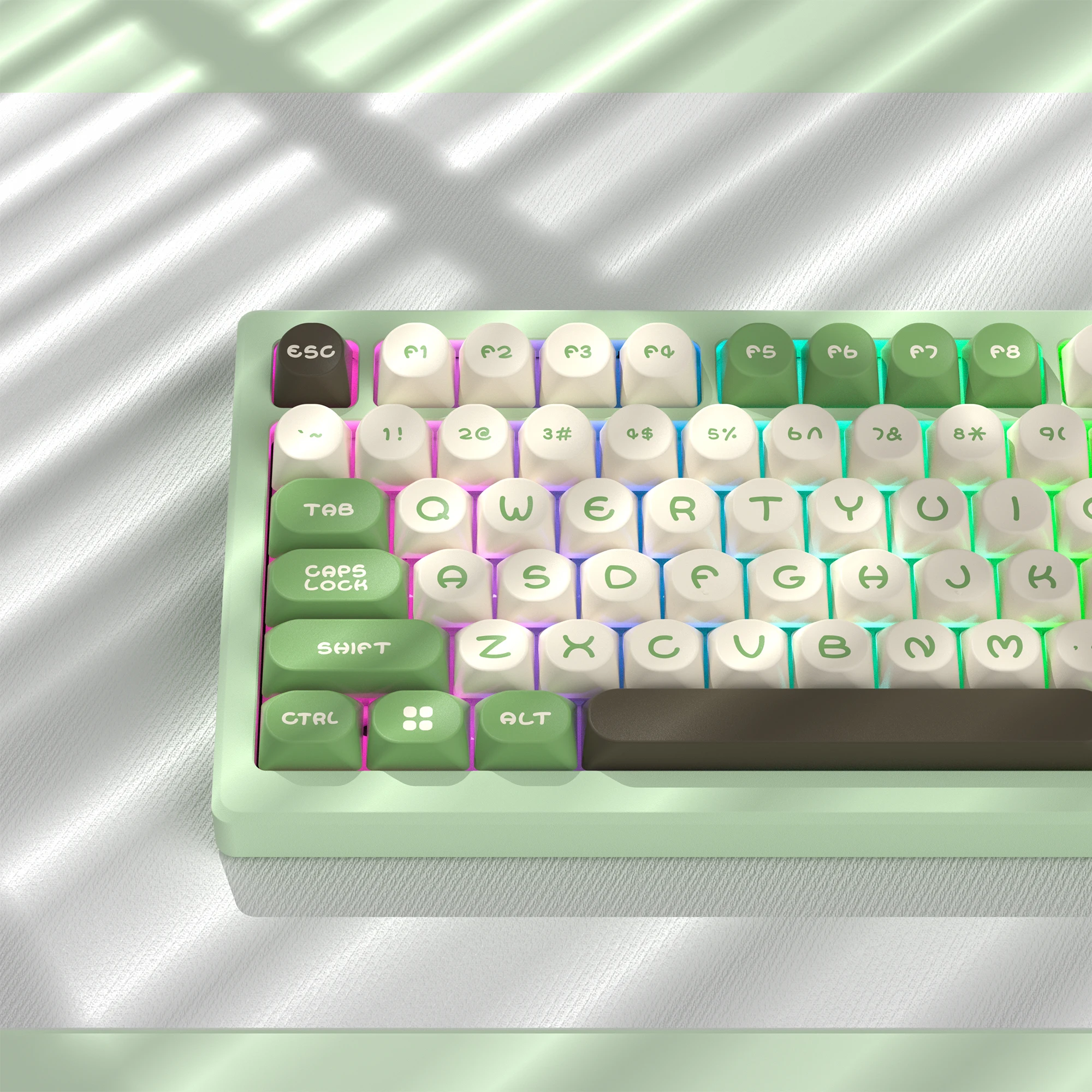 Cherry mx Switch Teclado Gaming Mecânico Green Pine Perfil Moa Pbt Keycaps Faça Você Mesmo Double Shot 61 84 104 Chaves - Imagem 3