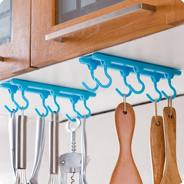 Storage Racks Cabinet Hook Cup Holder with 6 Hooks Double Row