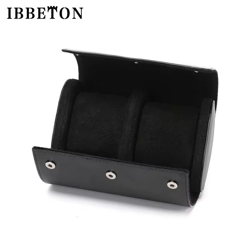 IBBETON 남성용 시계 주최자 선물 1슬롯 시계 롤 여행용 케이스 휴대용 빈티지 가죽 시계 디스플레이 케이스 시계 보관함