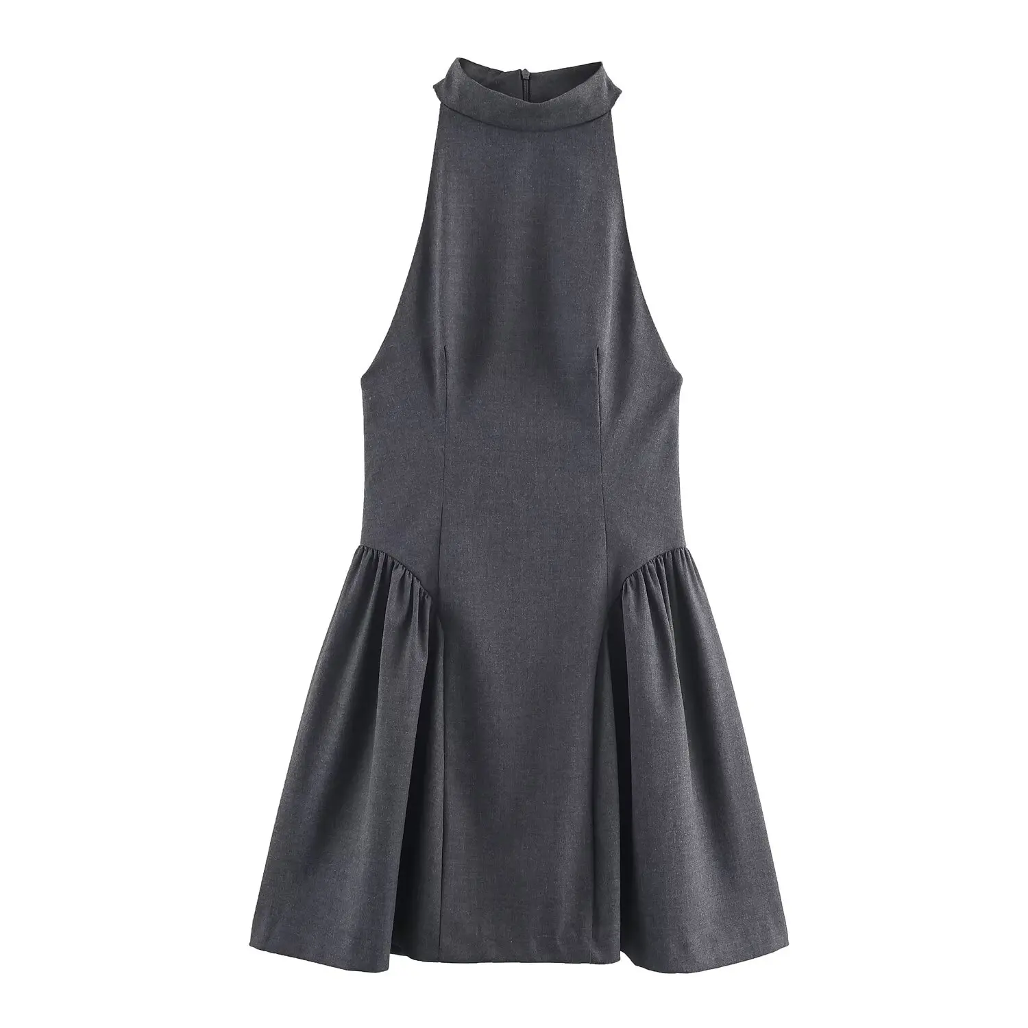 Women Summer New Halter Ruffle Mini Dress Female Sexy Sleeveless Slim Fit Party Dresses Elegant Fashion Vacation Lady Short Dres