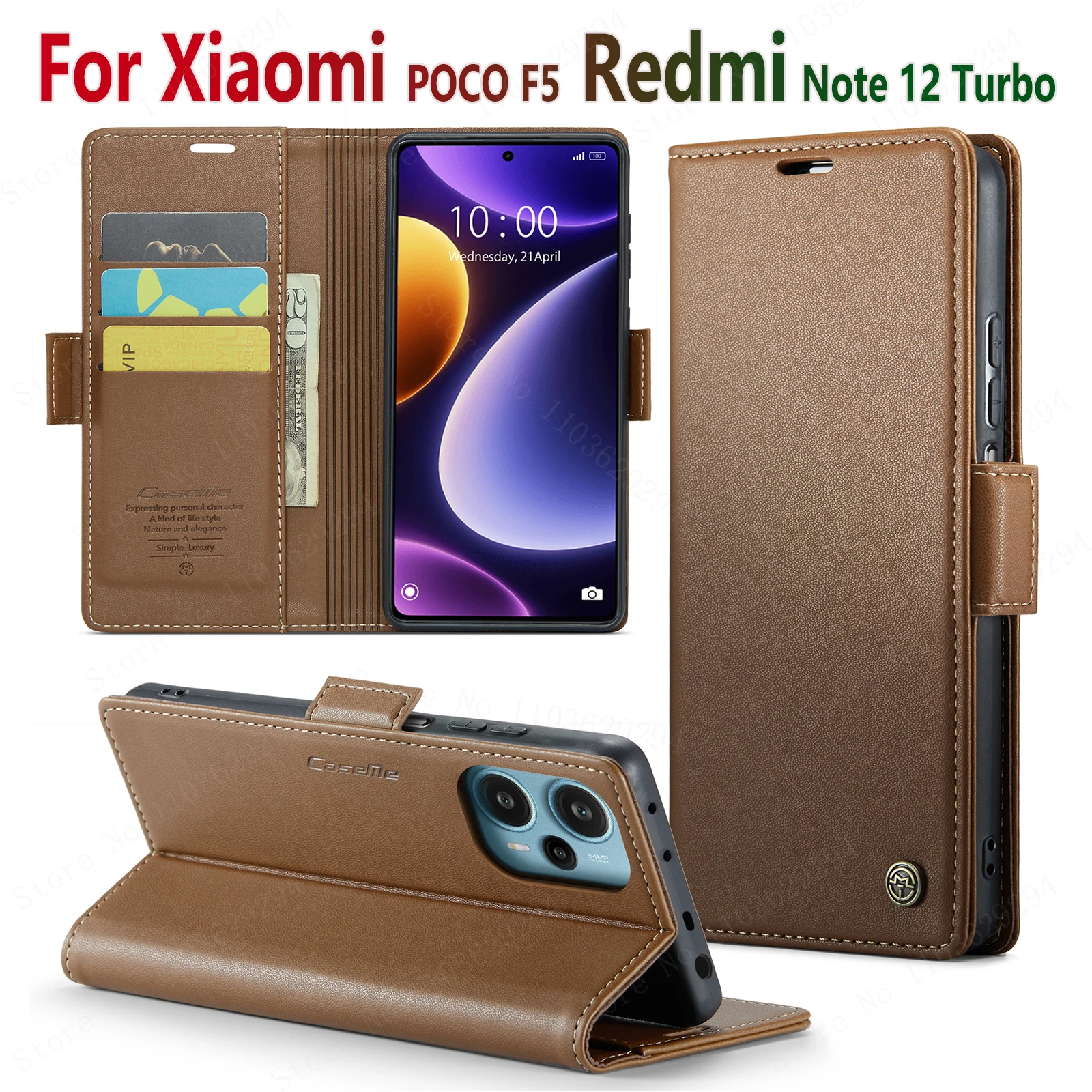 

For xiaomi poco F5 case Redmi note12Turbo Luxury leather Anti-shock Magsafe Card holder Wallet Phone case