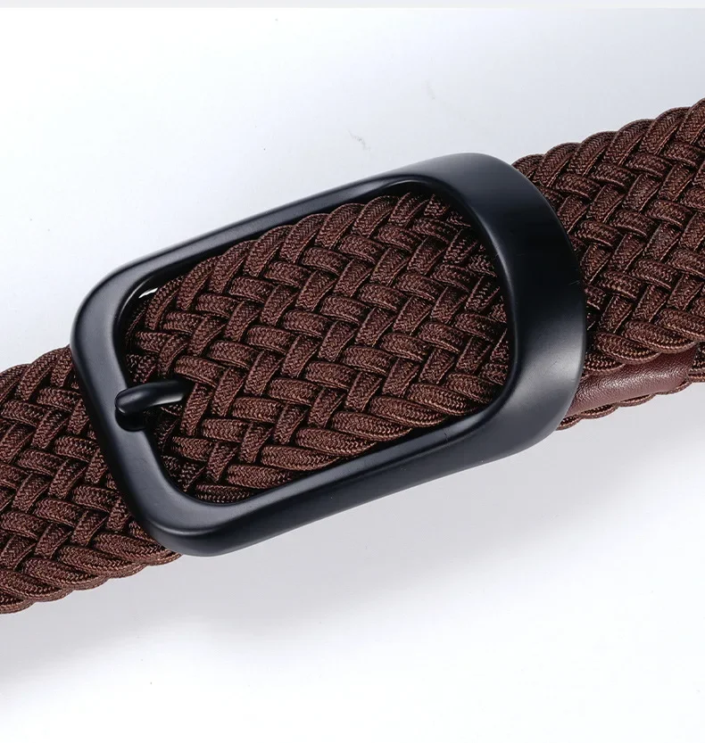 Brand Designer 3.4cm Man Belts Luxury Designer Canvas Nylon Elastic Belt Man Stretchable Casual Pin Buckle Belt for Jeans Pants