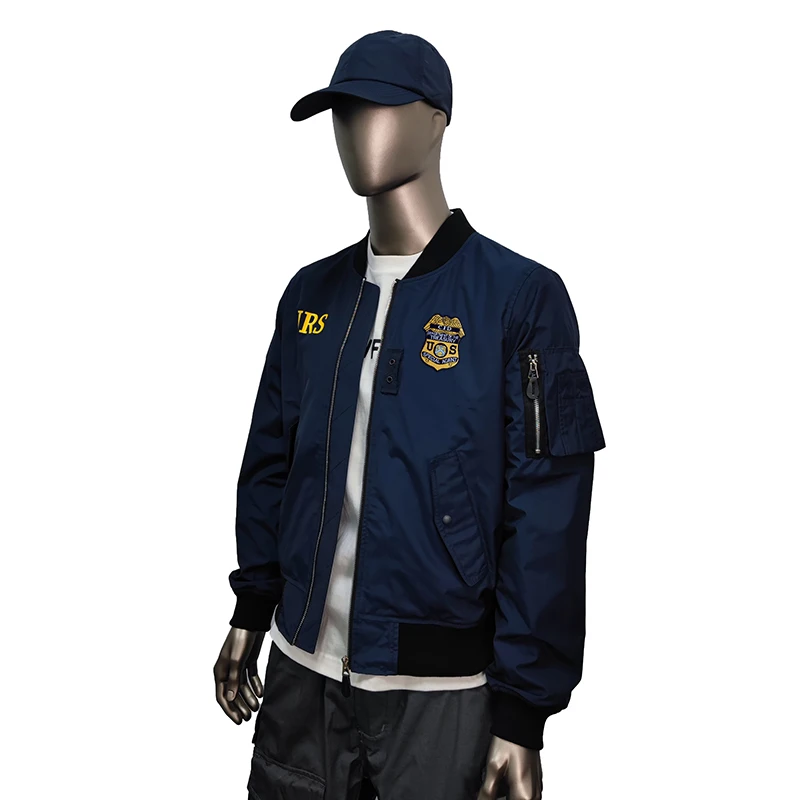 American IRS Detective Uniform Outdoor Windbreaker Spring and Autumn Workwear Pilot Jacket Baseball Suit Thin Men's Loose Coat