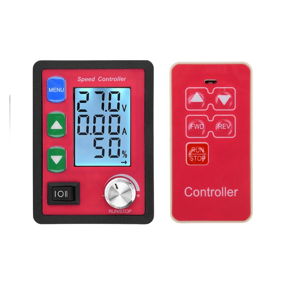 LCD digital display DC motor speed controller PWM 12V 24V 48V voltage amp display remote control brushed motor governor