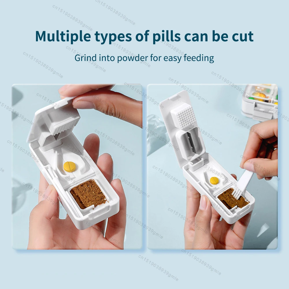 7 Day Weekly Pill Box Large Daily Pill Cases Pills Container with Dispenser and Grinder Medicine Storage Vitamin Organizer