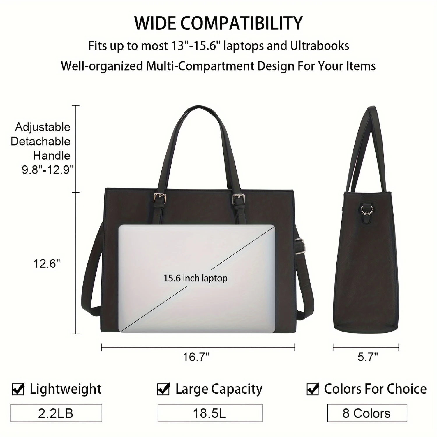 Bag For Women Lightweight Faux Leather 15.6 Inch Computer Tote Bag Business Office Briefcase Large Capacity Handbag Crochet eyes