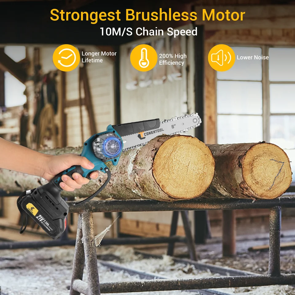 MINI SEGA ELETTRICA A BATTERIA 88V MOTOSEGA 6" CATENA POTATURA RAMI 2 - Foto 6