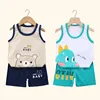2PCS Children Clothing Vest Suit Children's Sets Summer Cotton T-Shirts Shorts Boys Girls Sleeveless Kids Clothes for baby