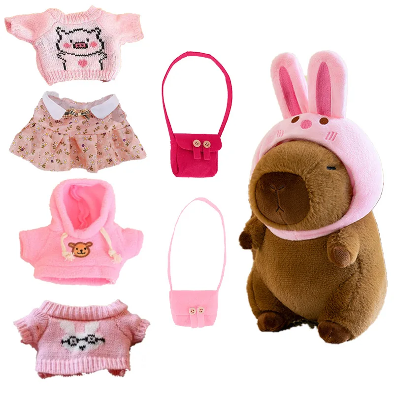 צעצוע רך של קפיברה סט צעצועים כולל בגדים ואביזרים לבנים ובנות משחק התלבשות קפיברה