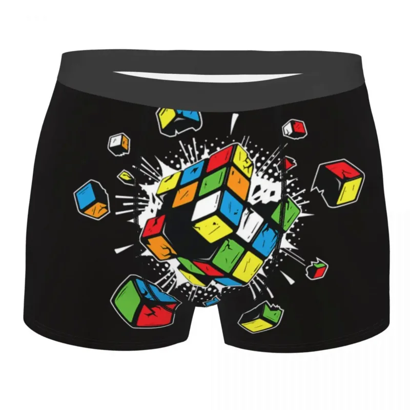 

Exploding Rubix Rubiks Rubics Cube Underwear Men Breathable Math Lovers Boxer Briefs Shorts Panties Soft Underpants For Homme