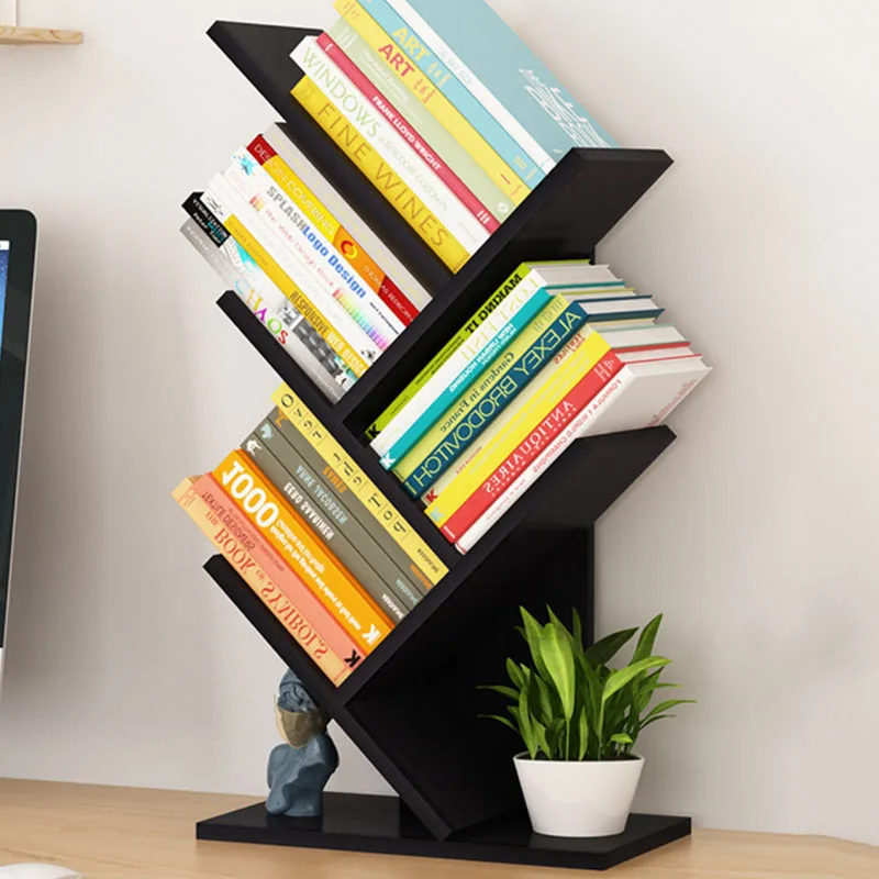 

Reading Stand Magazine Holder Fashionable Tree Form Bookcase Shelf Multilayer Porte Revue Design Wooden Furniture